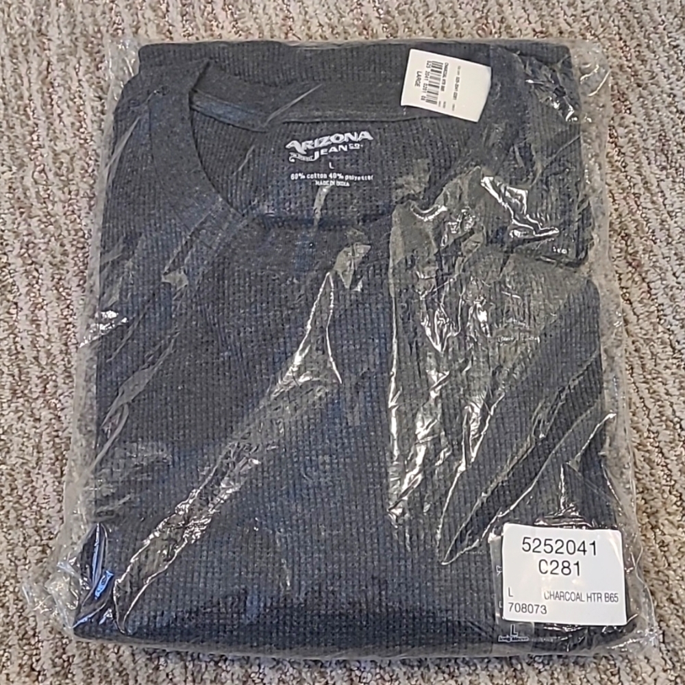 NWT Large charcoal grey long sleeve shirt
